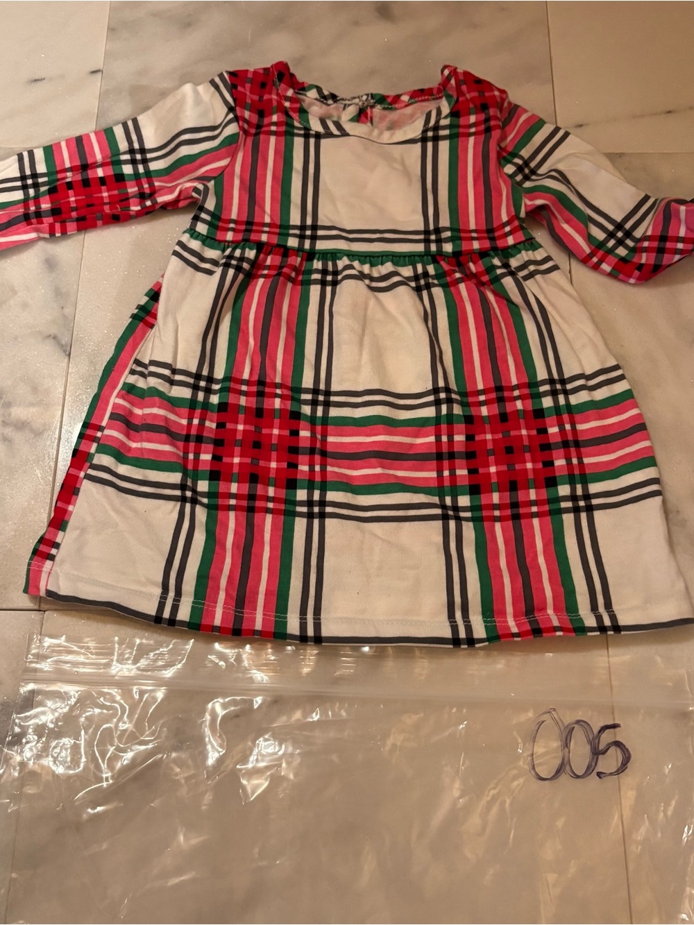 wonder nation Red, Green, Black, White Plaid Dress